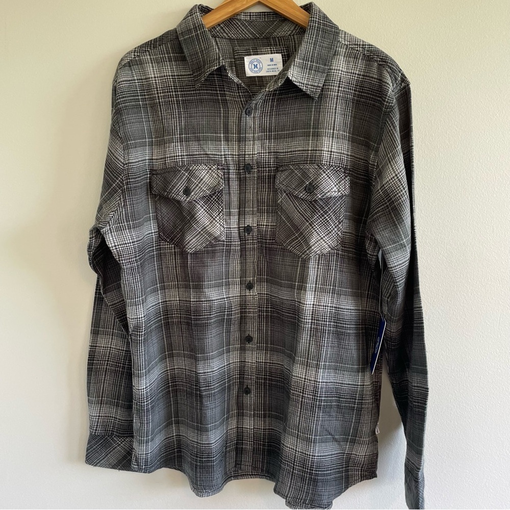 Hurley Men's Paradise City Flannel Shirt Hunter Green Size Medium